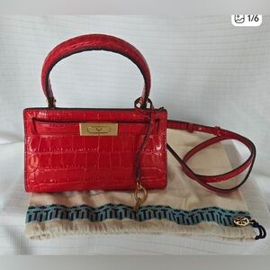 Tori Burch Lee Radziwill Croc Embossed Leather